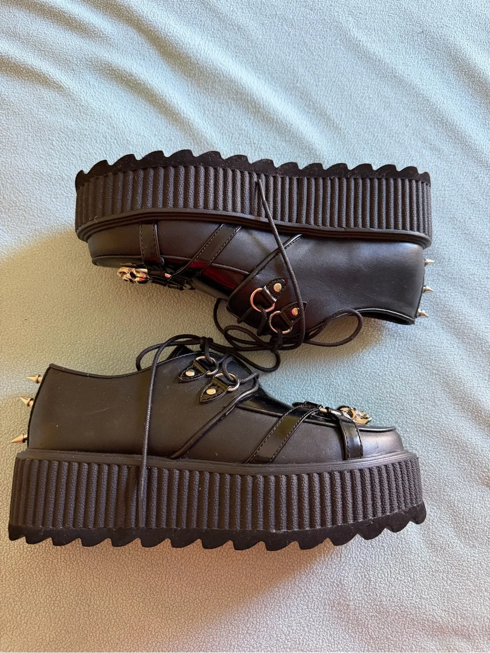 Killstar Black Skull Creepers platform shoes 38 EU goth emo witchy punk